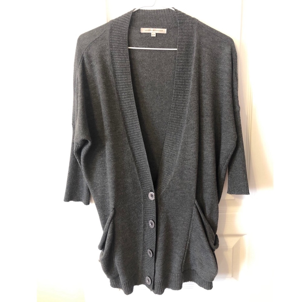 Grey Oversized Cardigan
